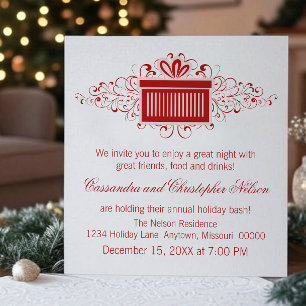 Invitación Fiesta de Navidades presentes en Holiday Swirls, r