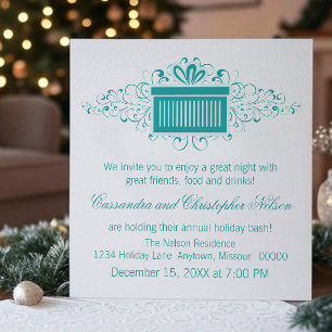 Invitación Fiesta de Navidades presentes en Holiday Swirls, V