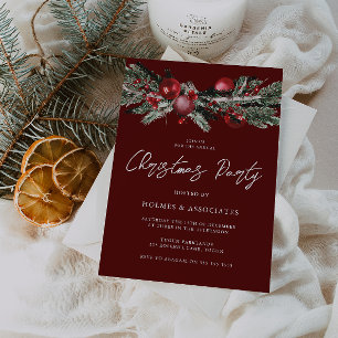 Invitación Fiesta de Navidades rojos corporativos de Navidade
