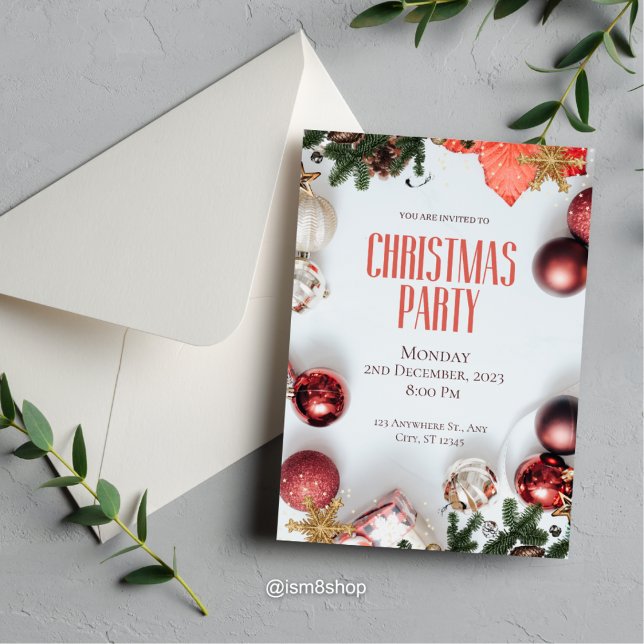 Invitación Fiesta de Navidades Rojos Modernos (Subido por el creador)