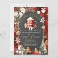 Fiesta de Navidades rojos negros con café caliente