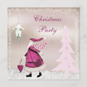 Invitación Fiesta de Navidades Rosa Extraordinario invita
