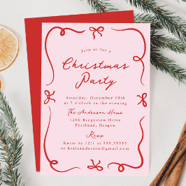 Invitación Fiesta de Navidades rosados por mano de arcos capr