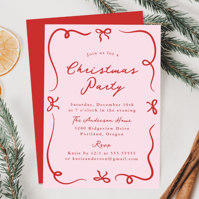 Invitación Fiesta de Navidades rosados por mano de arcos capr (Subido por el creador)