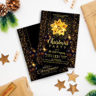 Invitación Fiesta de Navidades rusos de oro negro