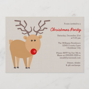 Invitación Fiesta de Navidades rusos de renos