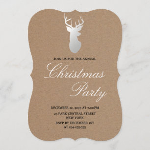 Invitación Fiesta de Navidades rusos Kraft Paper Silver Antle