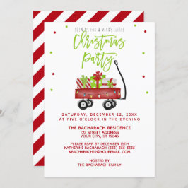 Invitación Fiesta de Navidades Rústicos de Little Red Wagon