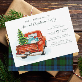 Invitación Fiesta de Navidades Rústicos Tartan