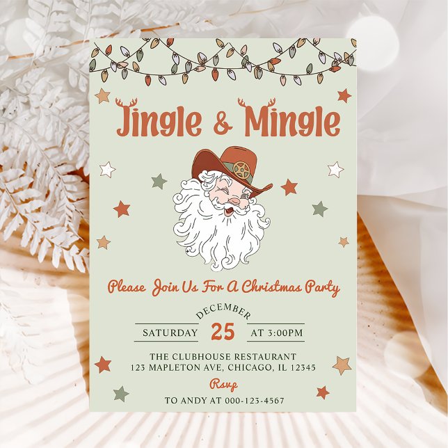 Invitación Fiesta de Navidades Santa Jingle y Mingle (Subido por el creador)