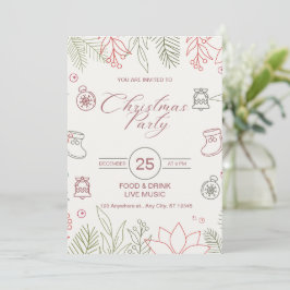 Invitación Fiesta de Navidades simples de marca personalizado