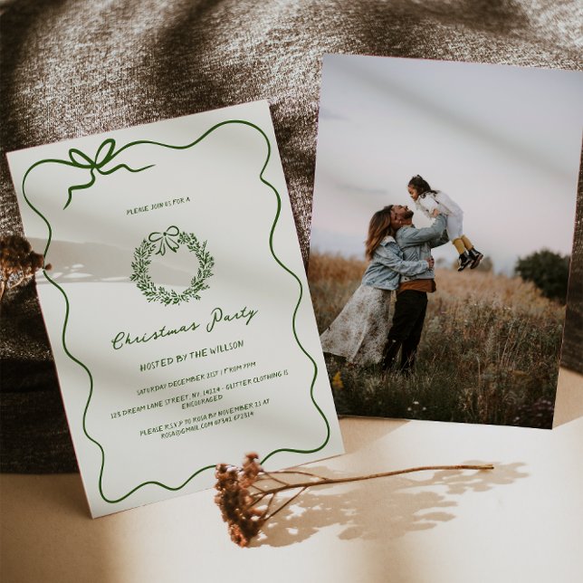 Invitación Fiesta de Navidades singulares verdes modernos (Subido por el creador)