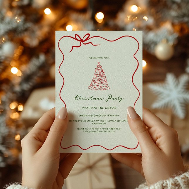 Invitación Fiesta de Navidades singulares verdes modernos (Subido por el creador)