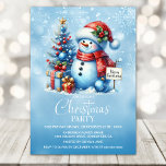 Invitación Fiesta de Navidades Snowman<br><div class="desc">Invite a sus amigos y seres queridos con esta invitación a una fiesta de Navidades de snowman con sombrero de Papá Noel a una noche inolvidable llena de alegría, risas y alegría festiva. Esta invitación ofrece cómodas plantillas de texto, por lo que es muy sencillo añadir los detalles esenciales. También...</div>