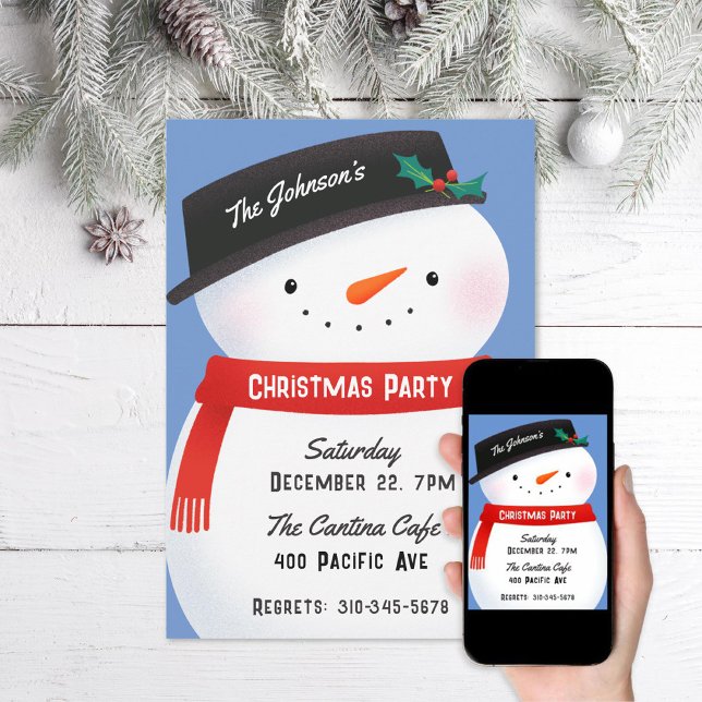 Invitación Fiesta de Navidades Snowman (Subido por el creador)