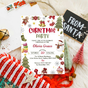Invitación Fiesta de Navidades Snowman Cute