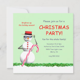 Invitación Fiesta de Navidades Snowman de vacaciones