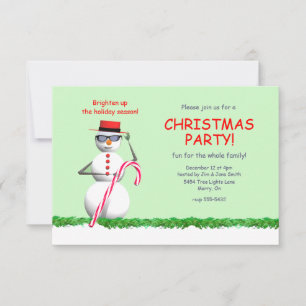 Invitación Fiesta de Navidades Snowman de vacaciones
