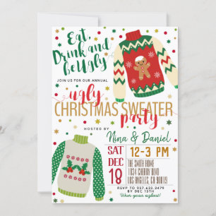 Invitación Fiesta de Navidades suéteres feos