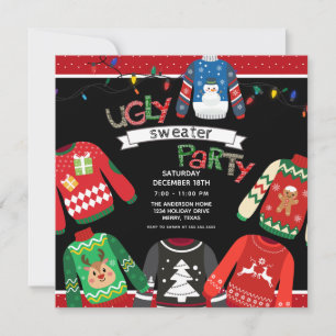Invitación Fiesta de Navidades suéteres feos