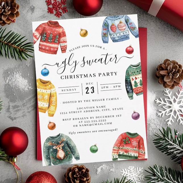 Invitación Fiesta de Navidades suéteres feos (Subido por el creador)