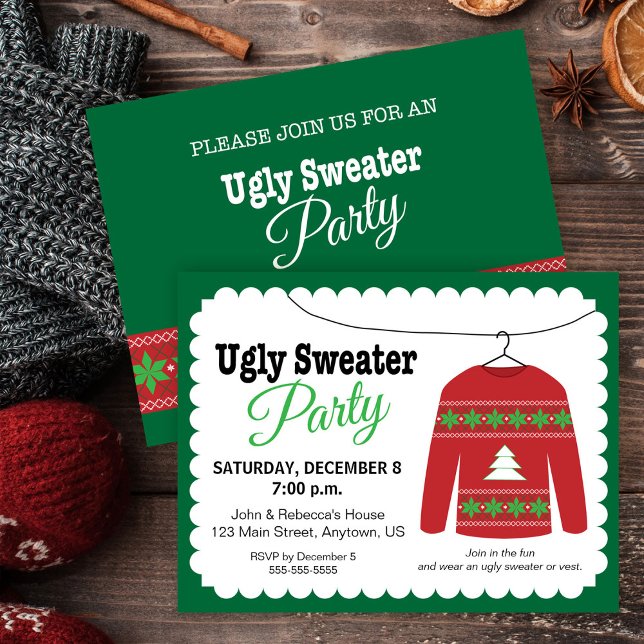 Invitación Fiesta de Navidades suéteres feos (Subido por el creador)