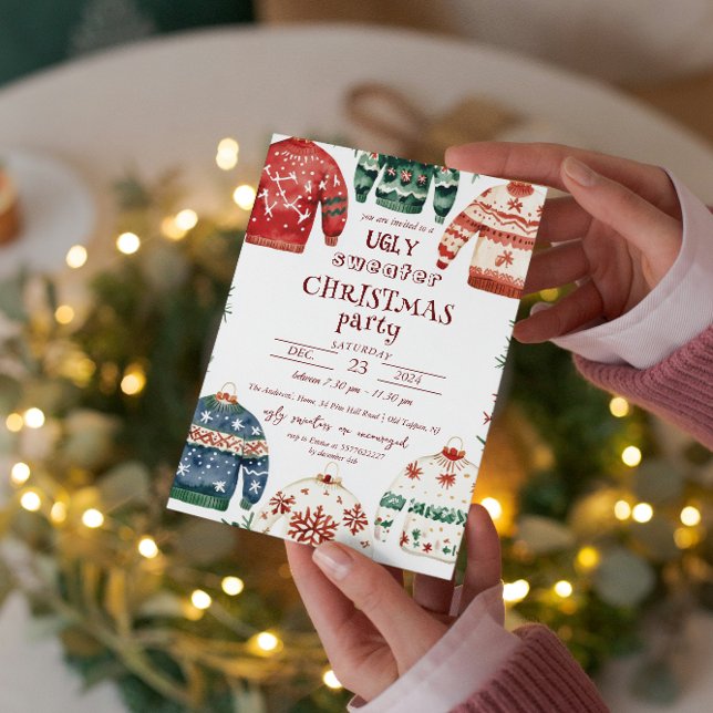 Invitación Fiesta de Navidades suéteres feos (Subido por el creador)