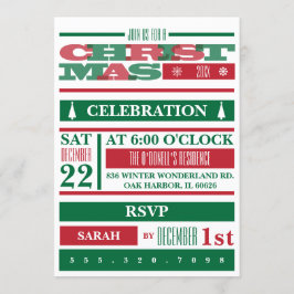 Invitación Fiesta de Navidades tipográficos