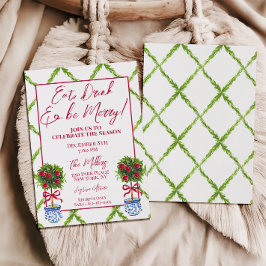 Invitación Fiesta de Navidades Topiary Chinoiserie