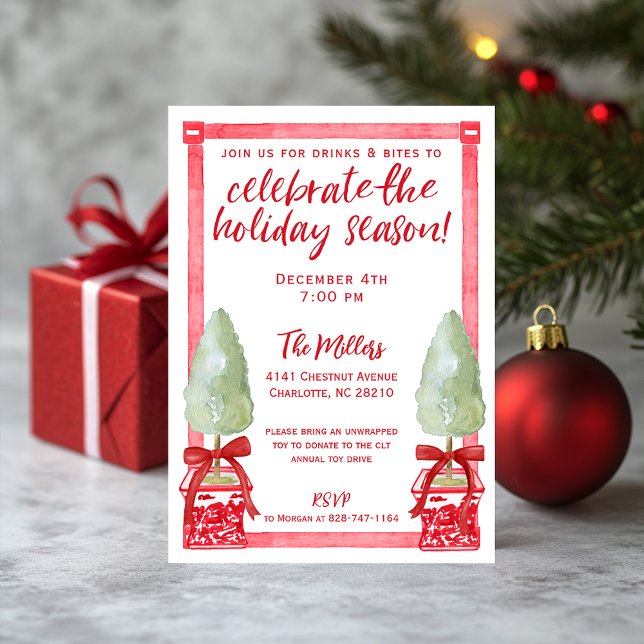 Invitación Fiesta de Navidades Topiary Chinoiserie (Subido por el creador)