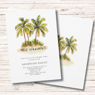 Invitación Fiesta de Navidades tropicales hawaianos Mele Kali