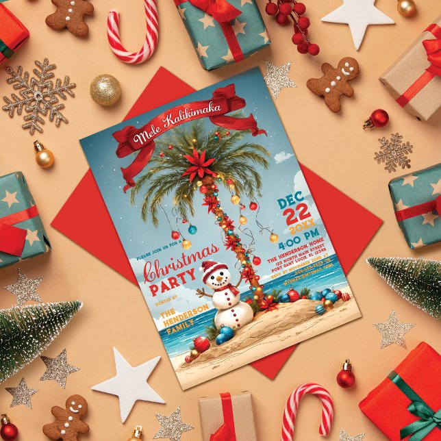 Invitación Fiesta de Navidades tropicales Mele Kalikimaka (Subido por el creador)