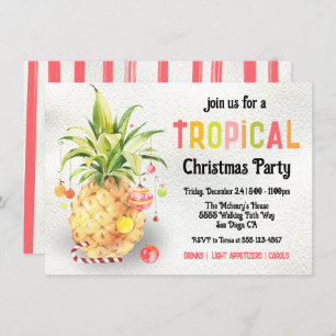 Invitación Fiesta de Navidades tropicales Pinapple