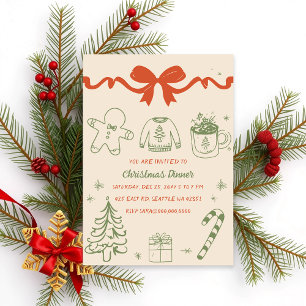 Invitación Fiesta de Navidades Verdes de la Humanidad dibujad