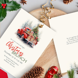 Invitación Fiesta de Navidades verdes de un Camión Rojo de co