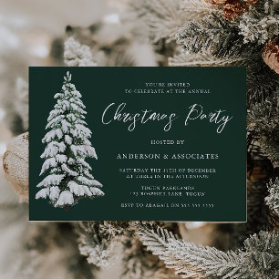 Invitación Fiesta de Navidades verdes festivo de árbol de Nav