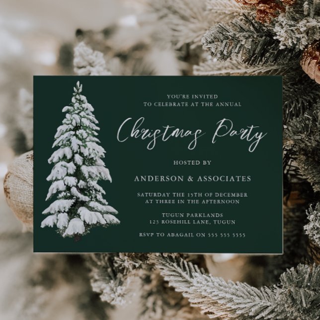 Invitación Fiesta de Navidades verdes festivo de árbol de Nav (Subido por el creador)