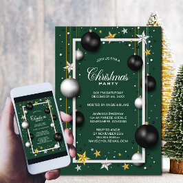Invitación Fiesta de Navidades verdes festivos