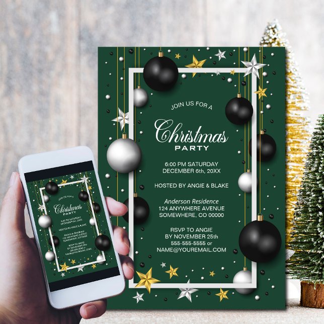 Invitación Fiesta de Navidades verdes festivos (Subido por el creador)