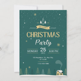 Invitación Fiesta de Navidades verdes modernos