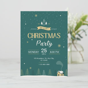 Invitación Fiesta de Navidades verdes modernos