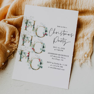 Invitación Fiesta de Navidades verdes y de oro modernos