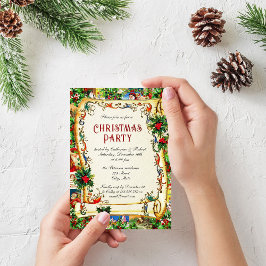 Invitación Fiesta de Navidades victorianos festivos