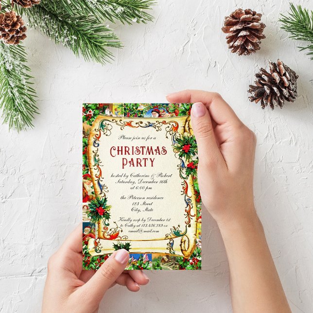 Invitación Fiesta de Navidades victorianos festivos (https://pixabay.com/photos/christmas-new-year-happy-3003907/)