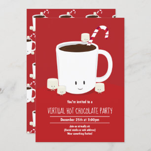 Invitación Fiesta de Navidades virtuales chocolate caliente c