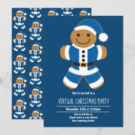 Invitación Fiesta de Navidades virtuales Gingerbread Santa Bl