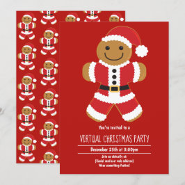 Invitación Fiesta de Navidades virtuales Gingerbread Santa Re