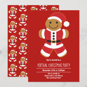 Invitación Fiesta de Navidades virtuales Gingerbread Santa Re