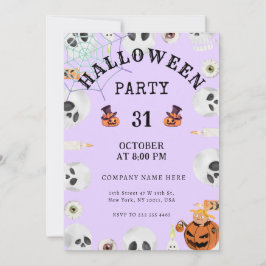 Invitación Fiesta de negocios de Halloween para el Lavender l