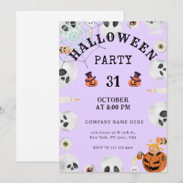 Invitación Fiesta de negocios de Halloween para el Lavender l